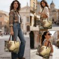 thumbnail image 4 of Eheartsgir Waterproof Top Handle Bag for Travel Daily, Owl and Daisy Pattern Inner Pocket Handle Handbag with with Inner Pocket, 4 of 6