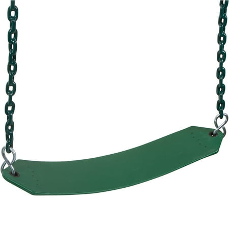 Residential Seat - Swing Set Stuff Inc. Residential Belt Seat with 5.5 Ft. Coated Chain (Green)