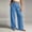 Blue, variant on Lounge Pants Vacation Women's Fashion Elastic Waist Casual Pocket Straight Leg Pants Sky Blue 2X