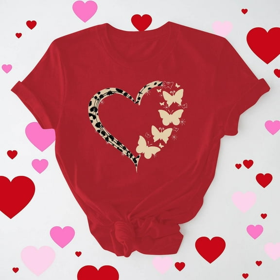 Goodtrade8 Valentines Shirts Womens Plus Size Cute Valentines for Women Clothes Pullover Graphic Gifts Short Sleeve Womens Tops