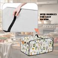 thumbnail image 5 of ZIATUBLES Toaster Oven Cover Stain Resistant Kitchen Appliance Dust Cover Large Size Appliance Protector Storage Bag with Side Pocket, 22.5" x 18.5" x 13", Butterfly Floral White, 5 of 8