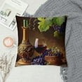 thumbnail image 2 of HENGT Wine and Pattern Pillow Cover Printed Pillowcase Square Decorative Cushion Cover Soft for Car Sofa Bed Couch Room, 2 of 5