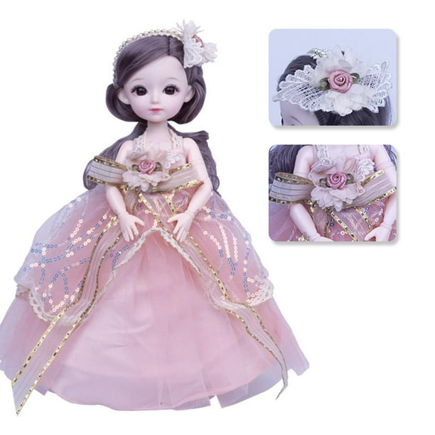 12 Pulgadas Muneca Princesa Nina con Conjunto Completo Vestido de Maquillaje Vestido Baoblaze munecas de moda Walmart en linea