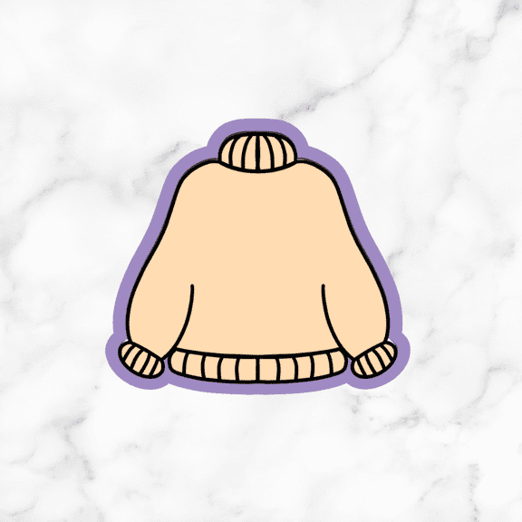 Fall Cozy Sweater Cookie Cutter with Stamp Option