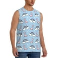 thumbnail image 2 of Uemuo Rainbow Dinosaur Pattern Men's Sleeveless T-Shirt,Muscle Athletic Tank Top, Moisture-wicking Quick-dry Breathable Classic Tee Top for Gym Run Outdoor Sports-Small, 2 of 8