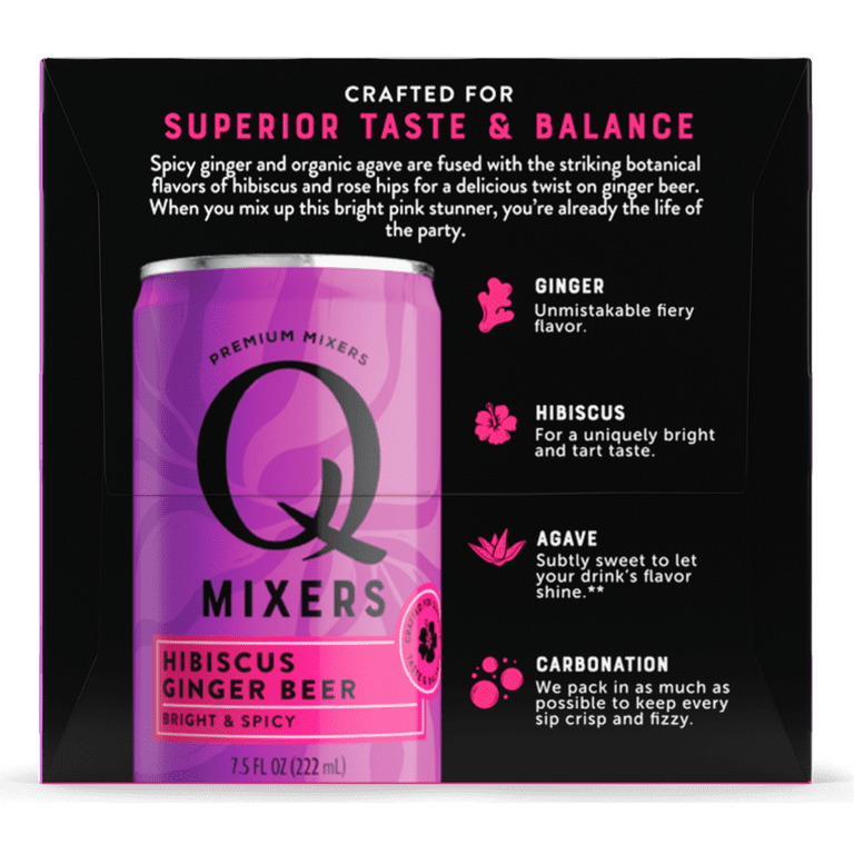 Q Mixers Hibiscus Ginger Beer, 4pk/7.5 oz cans