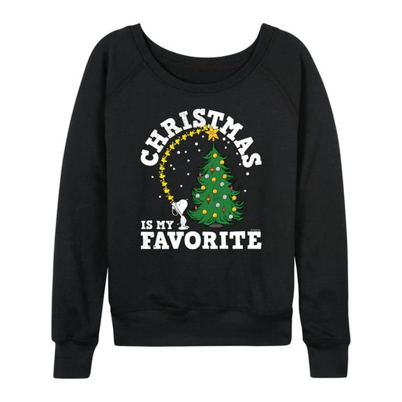 Peanuts - Christmas Is My Favorite - Women's Lightweight French Terry Long Sleeve Shirt