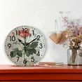 thumbnail image 2 of Dreamtimes Home Decor Red Rose Flower Statue of Liberty 10 Inch Round Acrylic Wall Clock Non Ticking Silent Clock Art for Living Room Kitchen Bedroom, 2 of 5