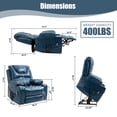 thumbnail image 2 of Lift Recliner for Elderly, LEGAHOME Electric Power Lift Chair with Heated and Massage, 26" Oversized PU Leather Recliner Chair with Cup Holders & Side Pockets up 400 lbs, Blue, 2 of 12