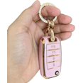 thumbnail image 5 of Key Fob Cover Compatible with Kia Optima Sorento Sportage Rio Soul Forte Carens Picanto TPU Keyless Entry Keychain Case Holder Protector,Pink-Gold, 5 of 6