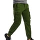 thumbnail image 1 of Pantalones largos para hombre, informales, lisos, con bolsillo, cintura elástica, para exteriores, con cordón ajustable, para trabajo, 1 of 7