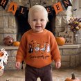 thumbnail image 5 of RUINIXCW Toddler Baby Boy Girl Halloween Sweater Outfit Warm Fall Winter Knit Sweaters Boys Girls Pumpkin Skull Goose Ghost Embroidery Long Sleeve Knitwear Jumper Pullover Tops, 5 of 9