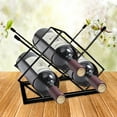 thumbnail image 4 of 5 Bottles Freestanding Tabletop Wine Holder, Countertop Wine Rack, Perfect for Home Decor & Kitchen Storage Rack, Bar, Wine Cellar, Cabinet, Pantry, Wine Stand, Drink Organizer Bottle Holder, Black, 4 of 4