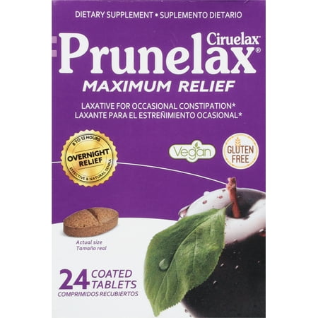 Prunelax Ciruelax Maximum Felief Natural Laxative for Occasional Constipation, Tablets 24 ea