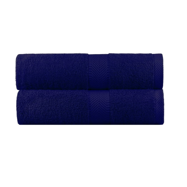 Terry Towels, Bath Towels, Navy Blue, Set of 2