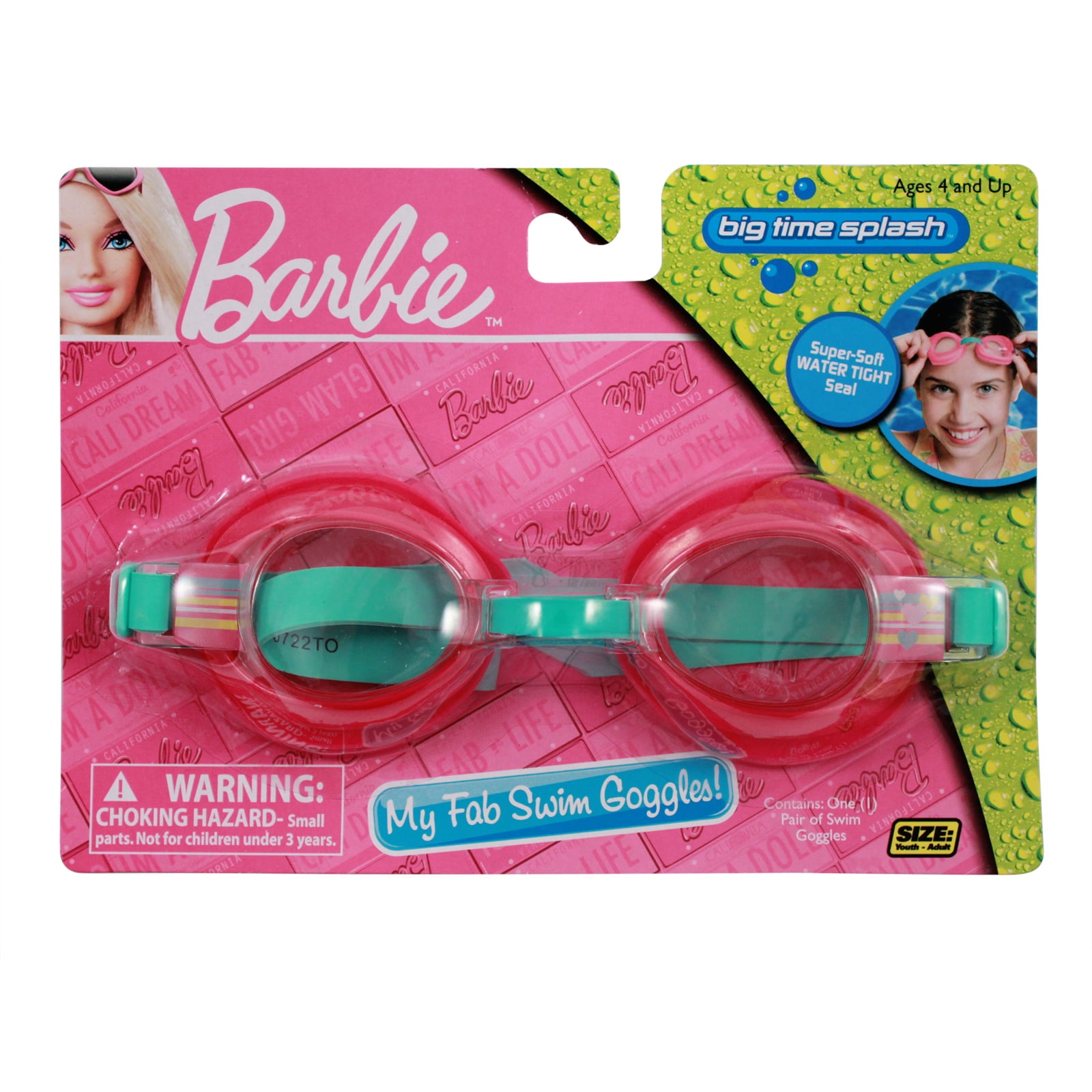 Mattel Barbie Big Time Splash Water Tight Swim Goggles by Mattel