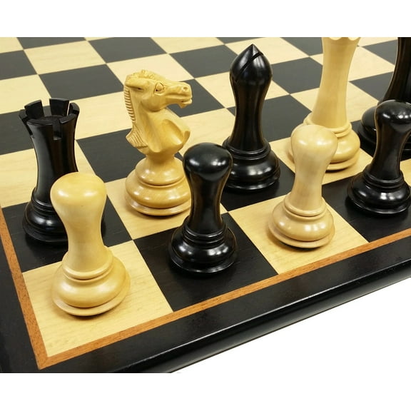 4Q Black Empire Modern Staunton Wood Chess Men Set W 17" Black  Maple Board