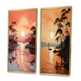 thumbnail image 3 of Designart "Golden Sunrise formd II" Sunrisesunset Framed Wall Art Set Of 2 - Yellow Landscapes Gallery Wall Frame Set For Home Decor, 3 of 6