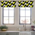 thumbnail image 3 of LALILO Kitchen Curtain Valance Cross Bold Black Yellow White Rod Pocket Window Curtain 52"x 18" Set of 2, 3 of 5