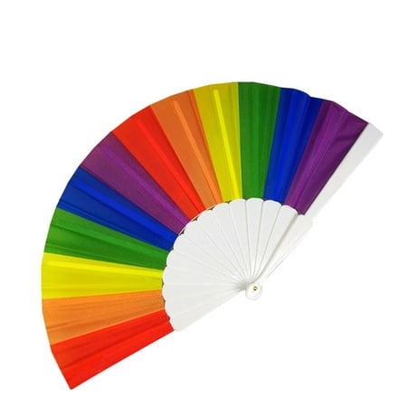 

Up to 50% Off Dvkptbk Rainbow Hand Held Folding Fan Dance Fan For Wedding Themed Parties Decoration