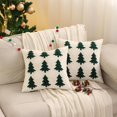 thumbnail image 1 of sasyxdc Housses de Coussin de Noël Rouges 18x18 Cerfs et Arbres de Noël Coussins Décoratifs Joyeux Noël en Velours pour Canapé Lit, 1 of 6