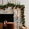 thumbnail image 4 of Juego de adornos navideños, toque de terciopelo, acabado flokado con lazos colgantes, adornos decorativos de esfera, decoraciones para árboles navideños, adornos festivos de 6 cm para decoración, 4 of 8
