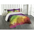 thumbnail image 2 of Ambesonne Colorful Quilted Coverlet 3 Pcs, Geometry Shape Polygon, Queen Size, Multicolor, 2 of 4