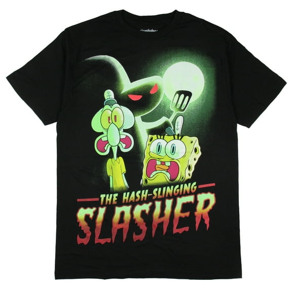 Nickelodeon SpongeBob SquarePants Men's Hash Slinging Slasher Shirt Adult Graphic Print Short Sleeve Tee