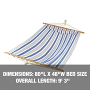 Bliss Hammocks 48-in. Wide Caribbean Hammock W/ Pillow & Hanging Hardware, 265 Lb. Capacity - Nautical Stripe
