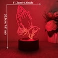 thumbnail image 2 of 1PC Creative Double-Handed Prayer 3D LED Night Light, Black Touch Control, Color Changing, USB Powered, Desktop Ornament & Eye-Friendly Bedside Lamp, Perfect Birthday Gift for Friends, 2 of 8
