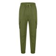 thumbnail image 3 of Dagegui Cargo Pants for Men Outdoor Elastic Waist Jogger Pant Lightweight Running Hiking Athletic Pants with Pockets Army Green L, 3 of 5