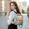 thumbnail image 6 of JIALIOU Mini Backpack Purse for Women Quilted Casual Daypack Small Travel Shoulder Bag, Watercolor Bird Tulip, 6 of 7