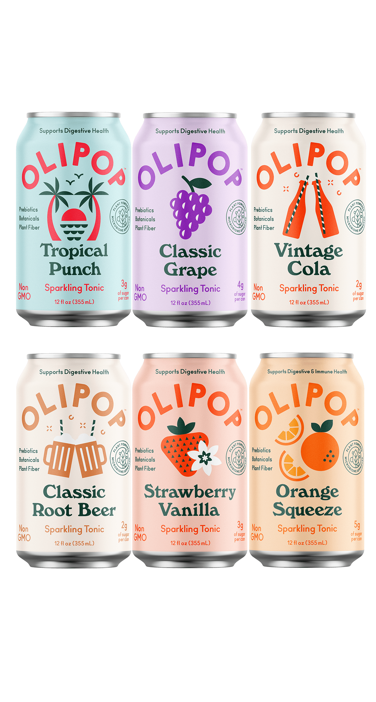 OLIPOP Variety Pack, A New Kind of Soda, 12 fl oz (12 pack)