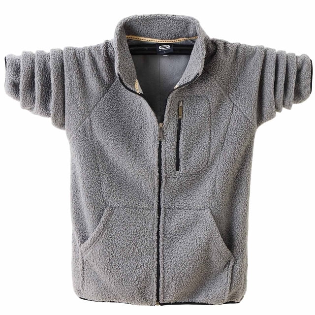 Ceisia Men's casual solid color warm fleece hooded jacket long Gift sleeve outerwear