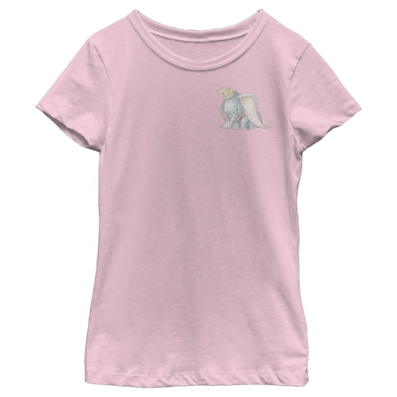 Girl's Dumbo Pocket Hit Graphic Tee Light Pink X Small