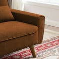 thumbnail image 3 of Pingliang Home Loveseat Small Sofa 2 Seater Sofa Couch with 2 Pillows, Modern Linen Fabric Love Seat for Apartment Bedroom Living Room Small Space Office Studio,Orange, 3 of 9