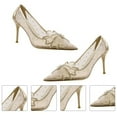 thumbnail image 6 of Masteelf  Round Toe Heels for Women Shoes Dressy Mesh Crystal Versatile High Stable Miss, 6 of 8