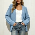 thumbnail image 2 of Women's Long Sleeve Knit Cardigan Dressy Casual Open Front Loose Sweaters Plus Size Fall Fashion Long Outerwear Size S-3XL, 2 of 7