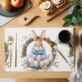 thumbnail image 2 of Easter Bunny Placemats Set of 6 Spring Blooms Floral Colorful Eggs Place Mats Indoor Wipeable Table Mats Washable Cloth Dining Table Placemats for Kitchen Holiday Party Home Decor 13x19 Inch, 2 of 9