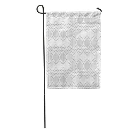 SIDONKU Gray Abstract Beautiful Geometric Pattern of Hexagons and Circles Creative Garden Flag Decorative Flag House Banner 12x18 inch
