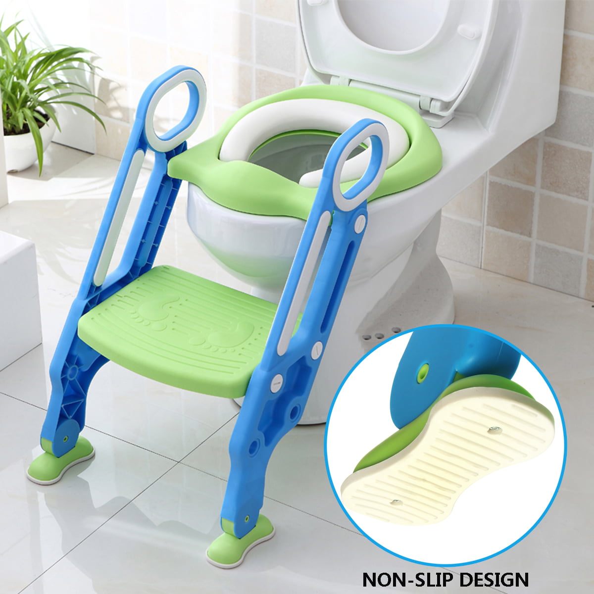 Kid Trainning Potty Toilet Trainer Seat with Sturdy & Non ...