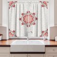 thumbnail image 2 of Ambesonne Retro Kitchen Curtains, Nostalgic Floral Boho Motif, 55"x39", Tan Blush and Dark Pink, 2 of 3