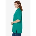 thumbnail image 3 of Woman Within Plus Size Elbow-Sleeve Polo Tunic, 3 of 6