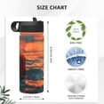 thumbnail image 4 of Susaid Romantic Roses Sunset Ocean Print 18oz Sports Insulated Kettle Stainless Steel Water Bottle For Running, Hiking, Cycling, Climbing, 4 of 8