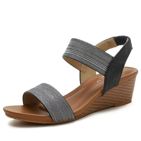 

Women Casual Roman Wedge Sandals Comfort Summer Walking Slingback Shoes