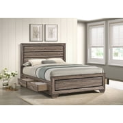 Kauffman Wood Queen Storage Panel Bed Washed Taupe