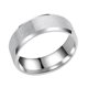 thumbnail image 2 of Anillo de acero inoxidable de titanio para hombre, de 8 mm, con bisel doble, cepillado mate y liso, 2 of 4
