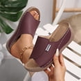 thumbnail image 4 of Norvail Womens Fashion Comfortable Breathable Platform Slides Wedge Sandals with Stitching Detail Casual Summer Mules Open Toe Arch Support, 4 of 5