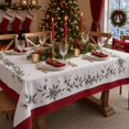 thumbnail image 6 of Christmas Tablecloth, Christmas Decorations Indoor, Christmas Tree Printed Dining Table Cover for Kitchen, Dining Room, Holiday Party and Home Decor, 6 of 6