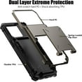 thumbnail image 4 of KOMI pour iPhone 13 Pro Étui avec Porte-Cartes [Ranger 5 Cartes] Double Couche Robuste Antichoc Étui Portefeuille iPhone 13 Pro avec Fente pour Carte Cachée Grand Étui de Rangement pour iPhone 13 Pro (Gunmetal), 4 of 5